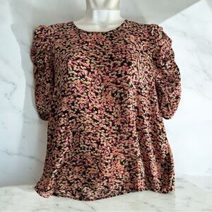 H &M Women's Puff sleeve Blouse Cottage core Size S 100% Viscose